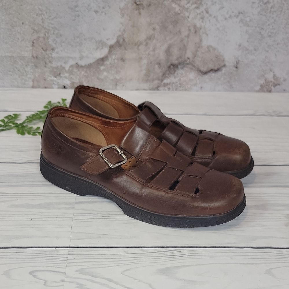 Ecco Comfort Loafers Brown Leather Womens Size 10